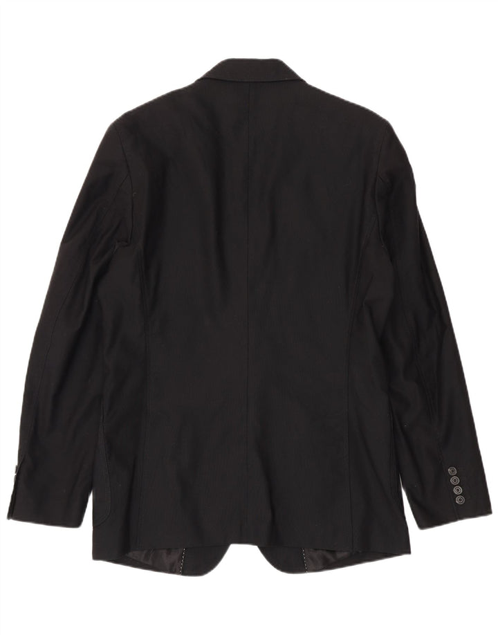 Zara Herren-Blazer mit 2 Knöpfen, EU 50, mittelschwarze Baumwolle