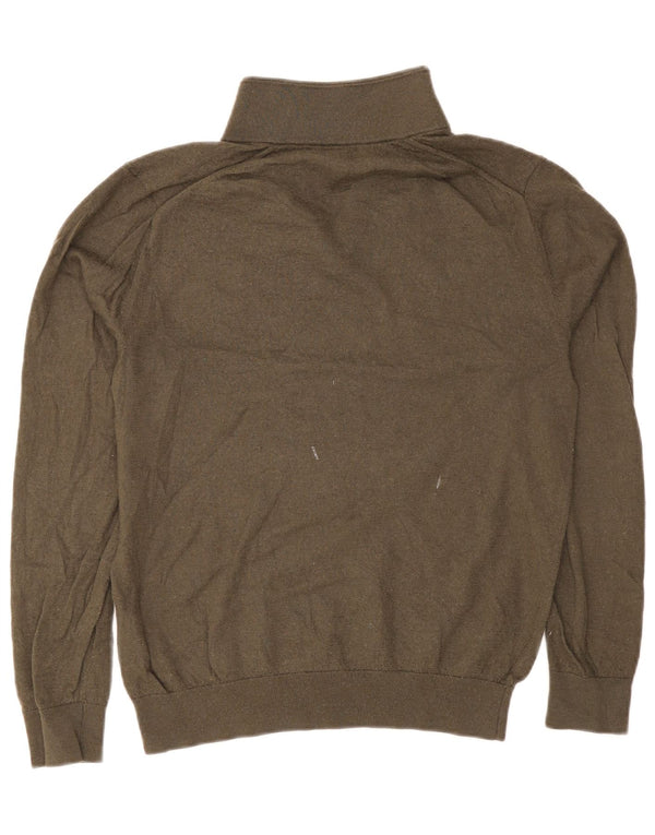 Reiss Herren-Pullover mit Reißverschluss, XL, Khaki, Wolle