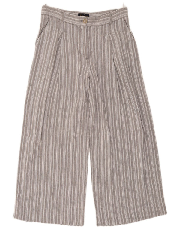 Luisa Spagnoli Damen-Hose mit hoher Taille, kurz geschnitten, IT 46, Größe L, W34, L25, Grau