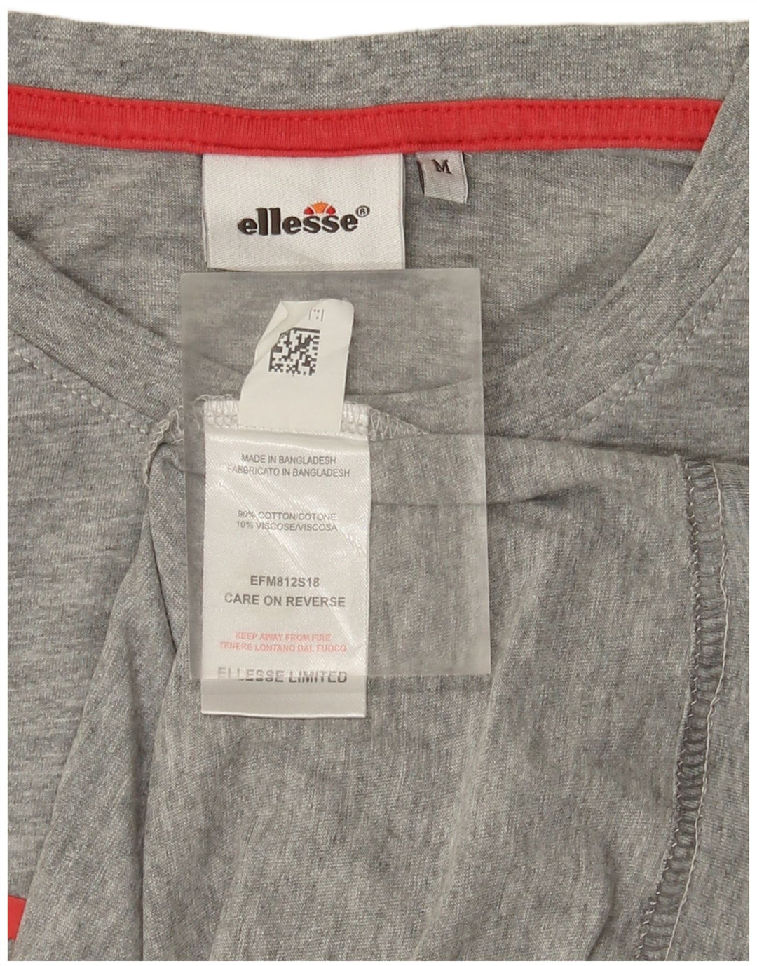 Ellesse Herren-T-Shirt mit Grafik, mittelgraue Baumwolle