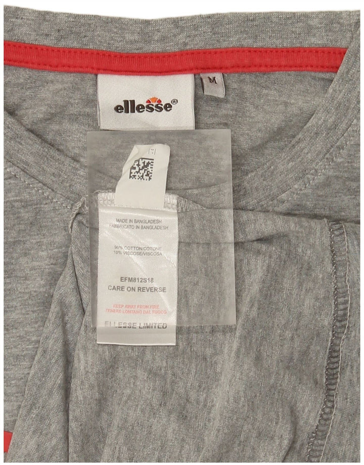 Ellesse Herren-T-Shirt mit Grafik, mittelgraue Baumwolle