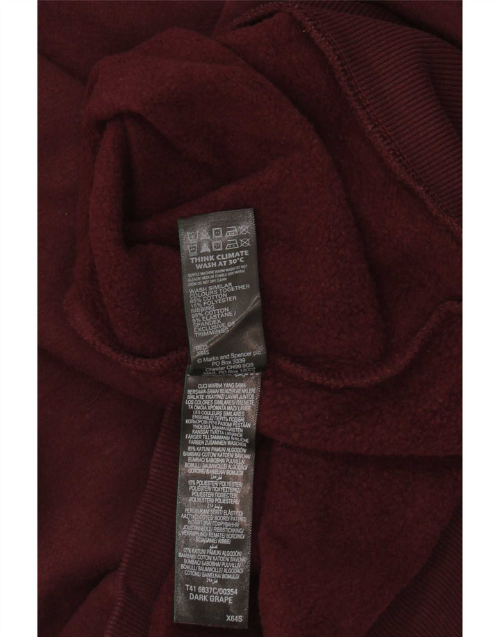 Marks & Spencer Herren-Sweatshirt, Pullover, Größe L, Burgunderrot, Baumwolle