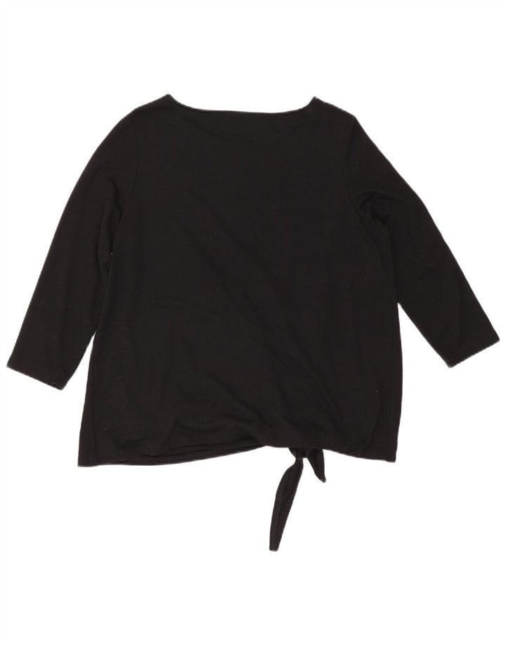 Marks & Spencer Damen-Top, 3/4-Ärmel, UK-Größe 12, Mittelschwarz, Polyester