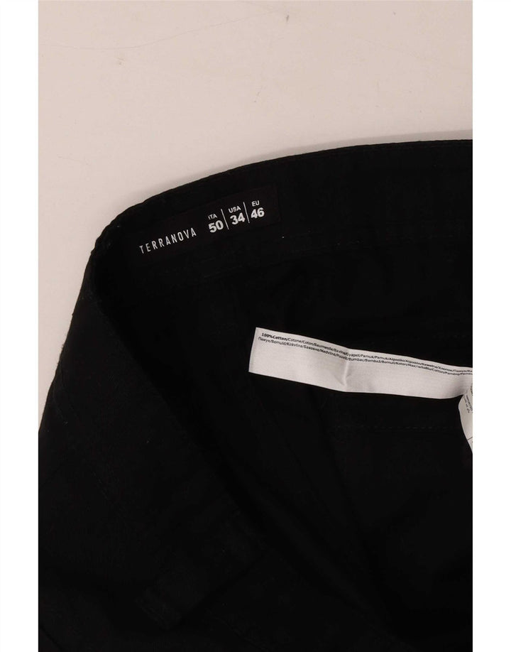 Terranova Herren Cargoshorts W34 Große schwarze Baumwolle