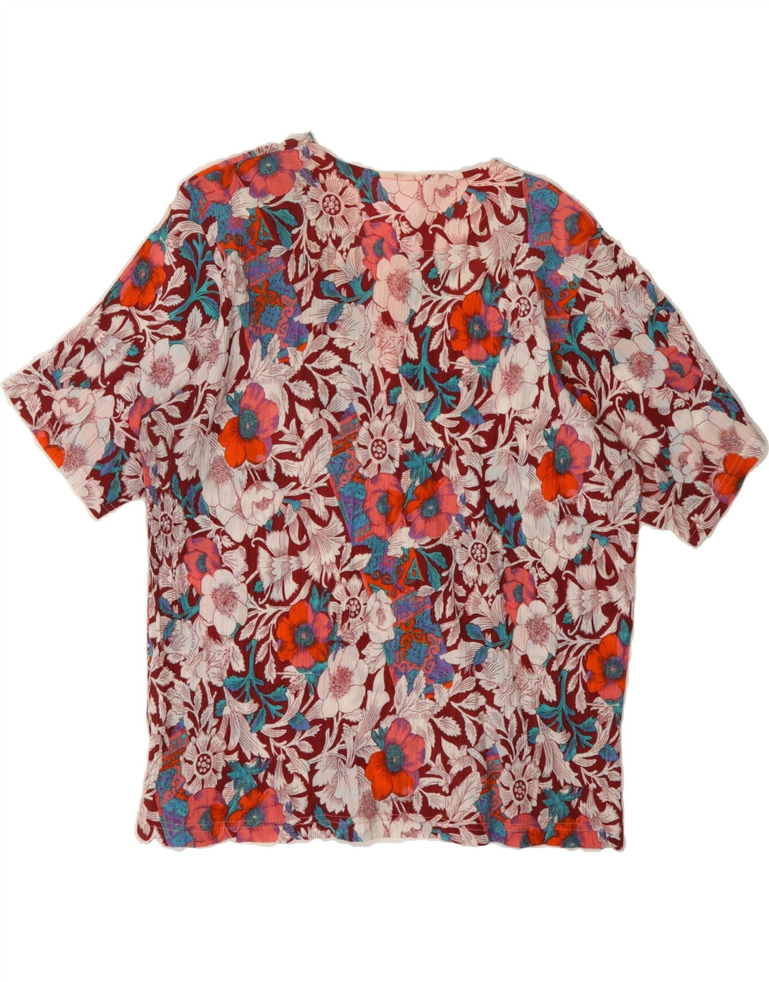 VINTAGE Womens Blouse Top UK 16 Large Multicoloured Floral Polyester Vintage Vintage and Second-Hand Vintage from Messina Hembry 