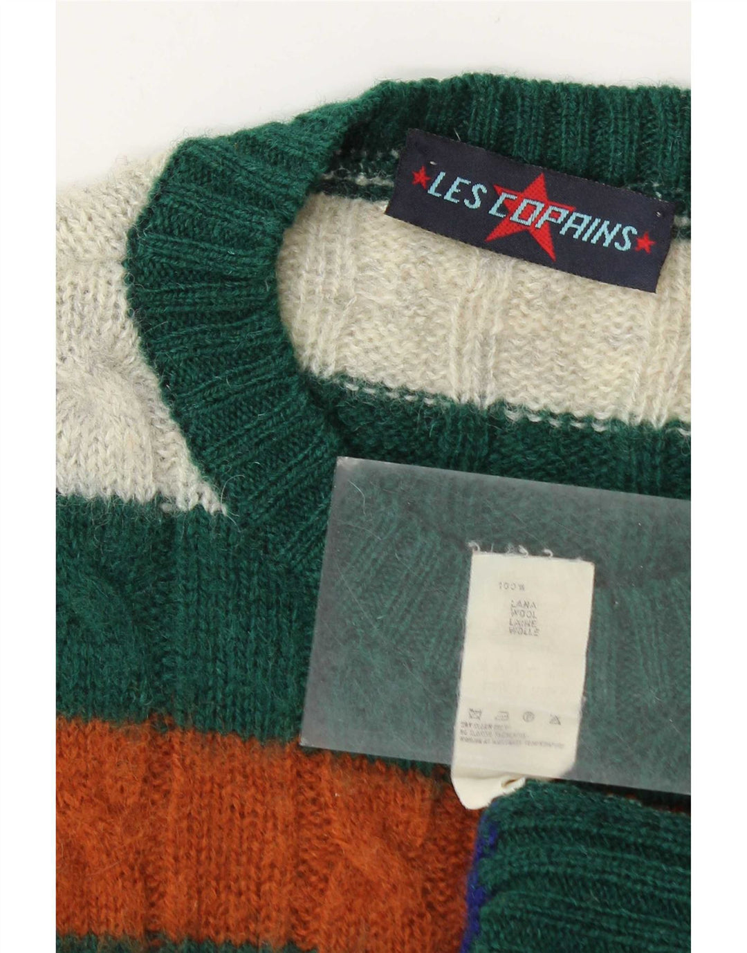 Les Copains Herren-Pullover mit Rundhalsausschnitt, XL, mehrfarbig, gestreift, Wolle