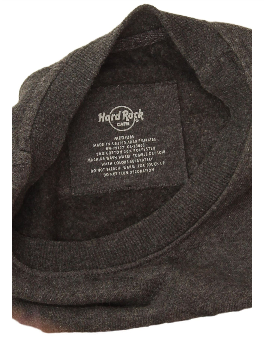 Hard Rock Cafe Herren-Sweatshirt mit Hollywood-Grafik, Mittelgrau meliert