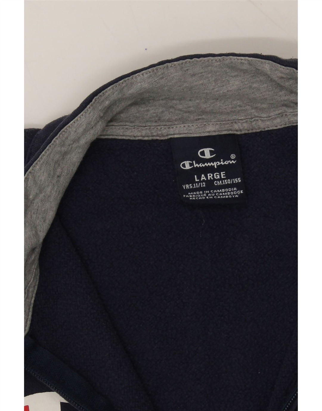 CHAMPION Boys Graphic Tracksuit Top Jacket 11-12 Years Large  Navy Blue Vintage Champion and Second-Hand Champion from Messina Hembry 