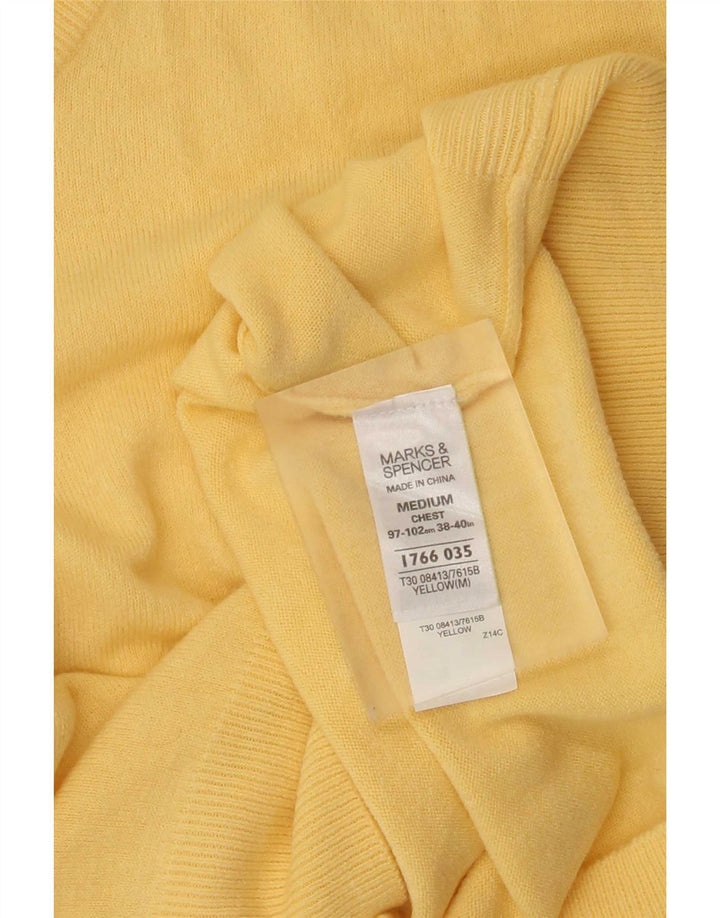 Marks & Spencer Herren-Pullover mit V-Ausschnitt, mittelgelbes Acryl