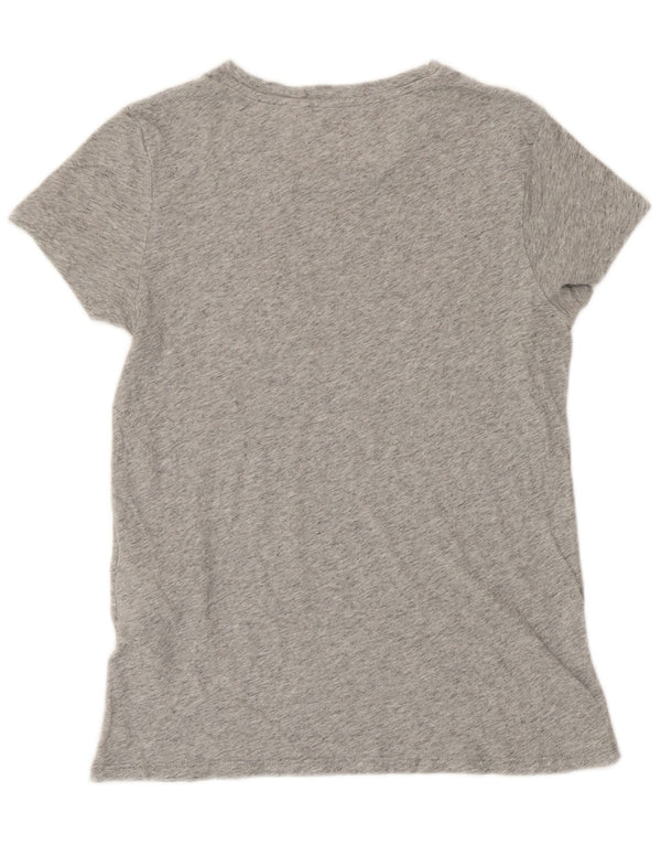 Levi's Womens Graphic T-Shirt Top UK 10 Small Grau gefleckte Baumwolle