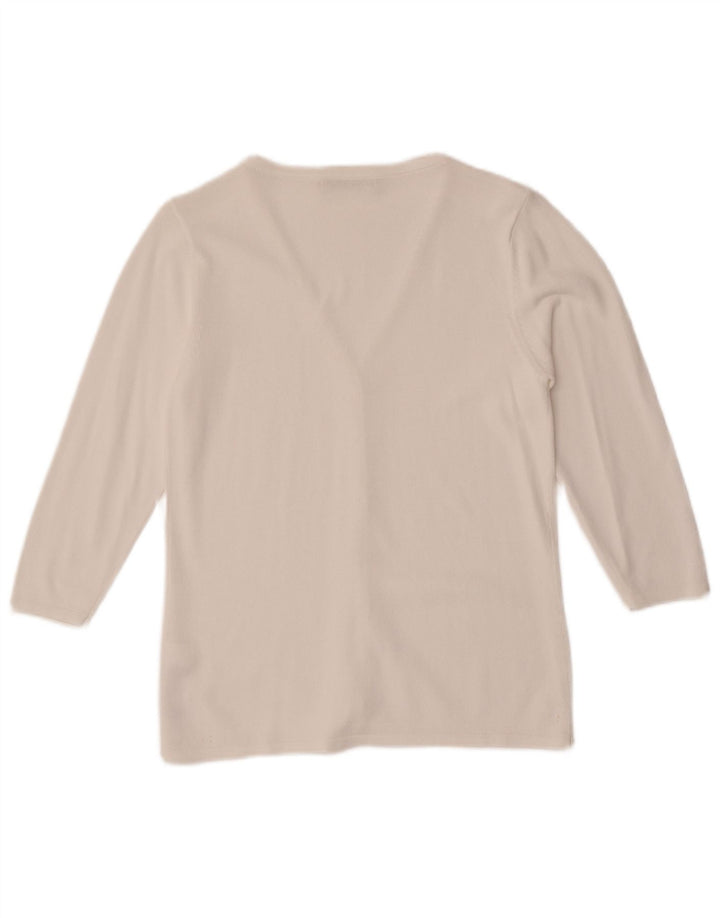 Marks & Spencer Damen-Cardigan mit 3/4-Ärmeln, Gr. 10, Weiß