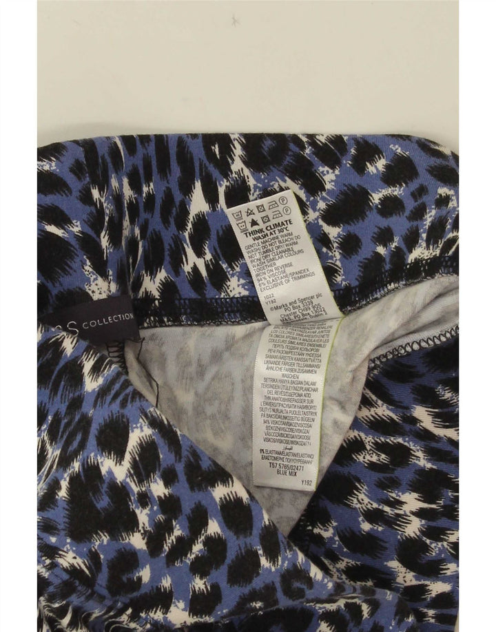 Marks & Spencer Damen Leggings UK 10 Kleine blaue Viskose mit Tiermuster