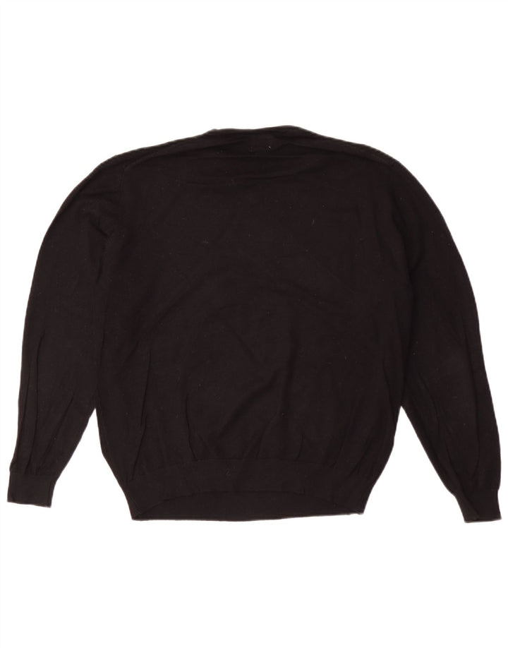 Zara Herren-Pullover mit V-Ausschnitt, Mittelschwarz