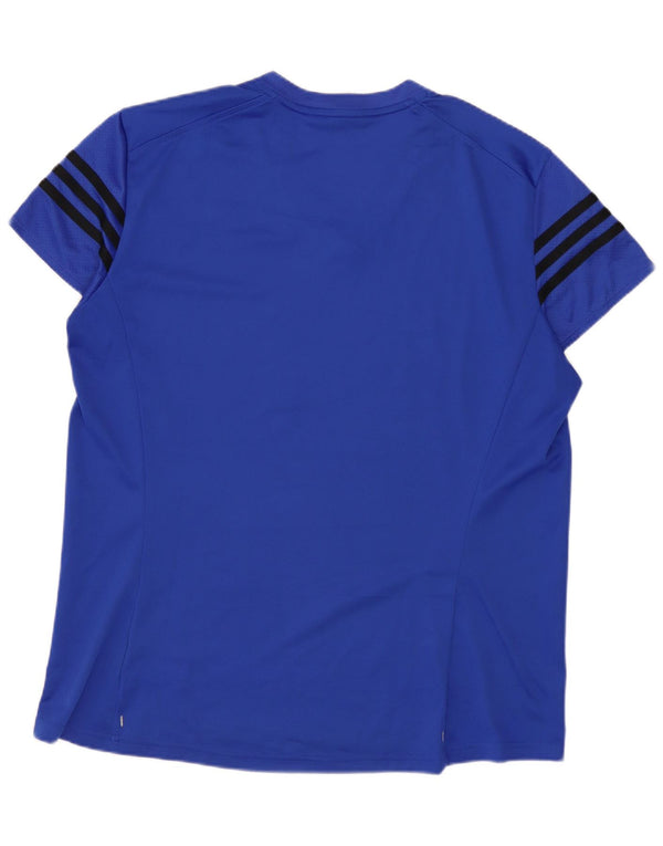 ADIDAS Damen Climalite T-Shirt Top UK 20/22 XL Blau Polyester