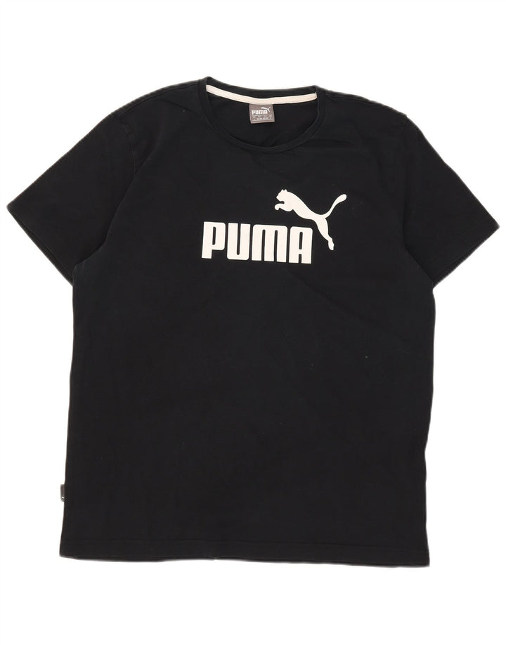 Puma Herren T-Shirt mit Grafik, groß, aus schwarzer Baumwolle