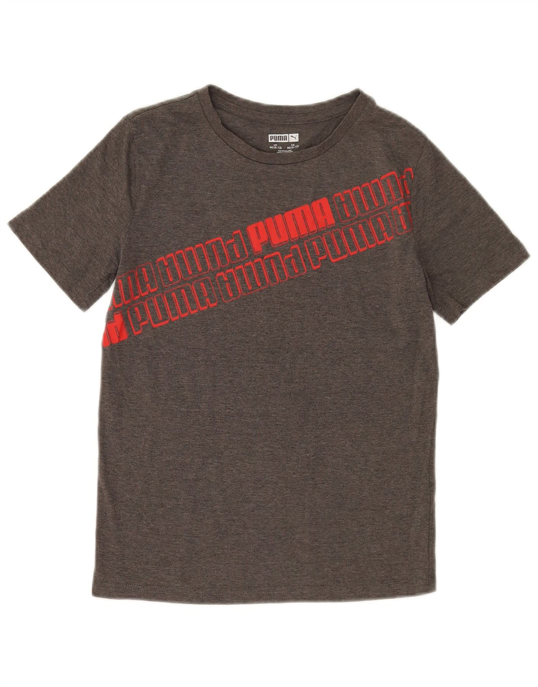 Puma Grafik-T-Shirt für Jungen, 10–11 Jahre, mittelgraue Baumwolle