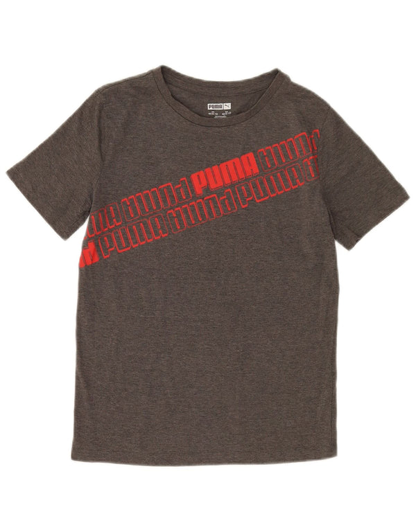 Puma Grafik-T-Shirt für Jungen, 10–11 Jahre, mittelgraue Baumwolle