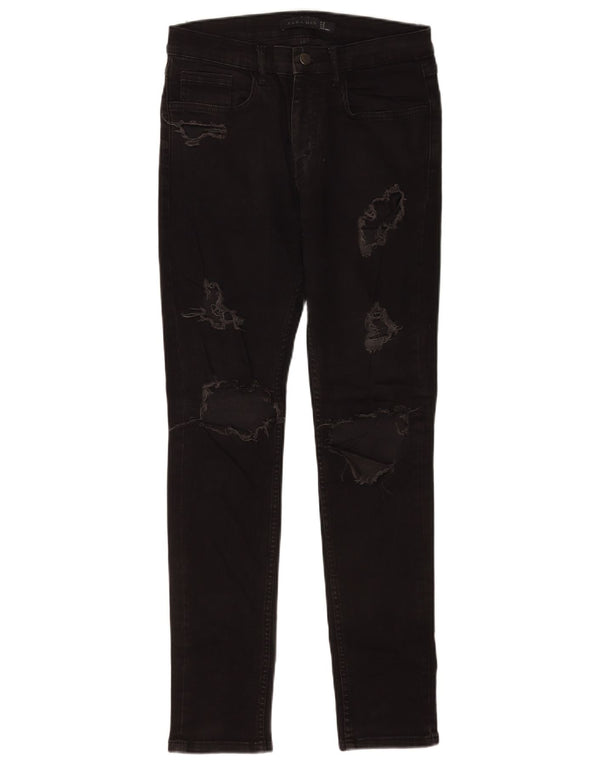 Zara Herren Distressed Skinny Jeans EU 36 XS W29 L30 Schwarz