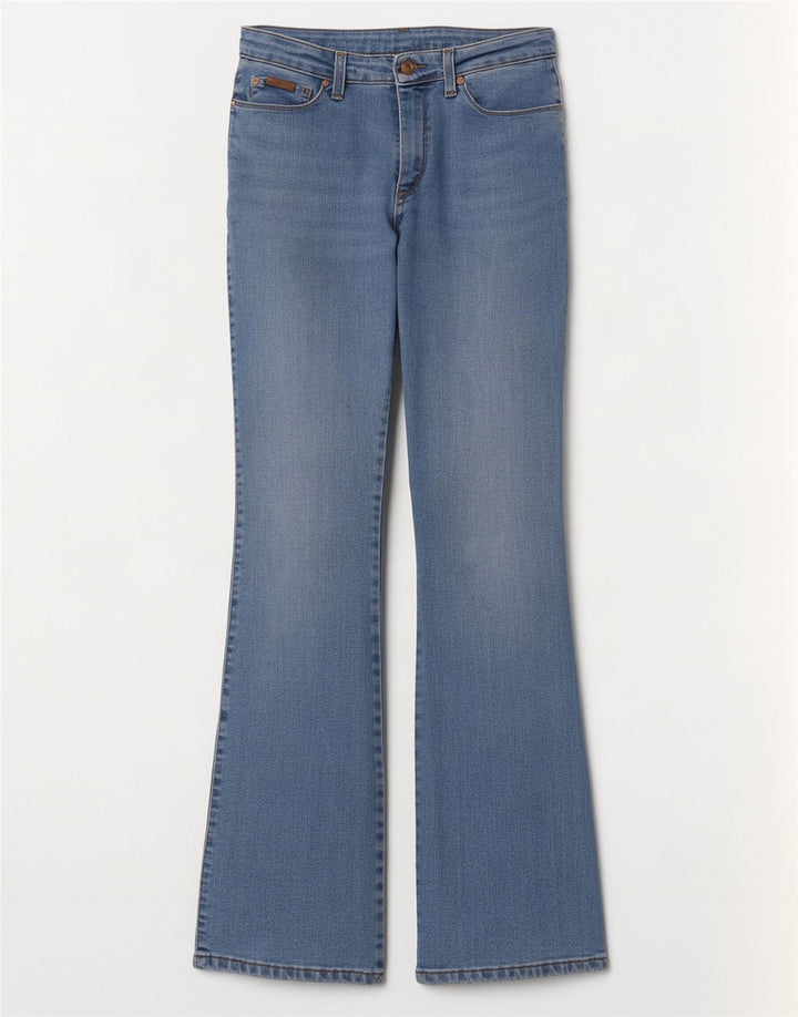 Wrangler Damen Regular Bootcut Jeans W30 L32 Blaue Baumwolle