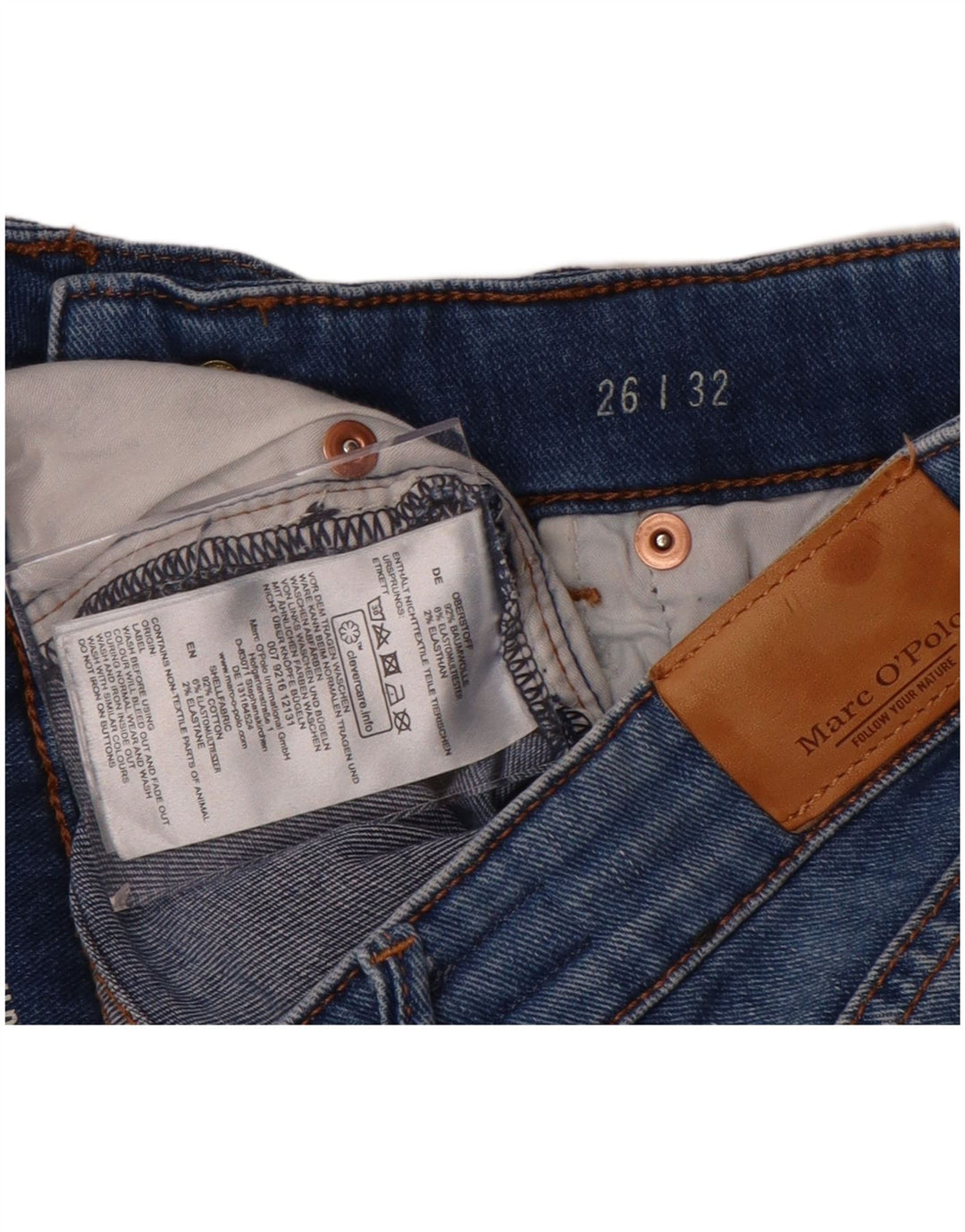 Marc O'Polo Damen Slim Jeans W26 L32 Blaue Baumwolle