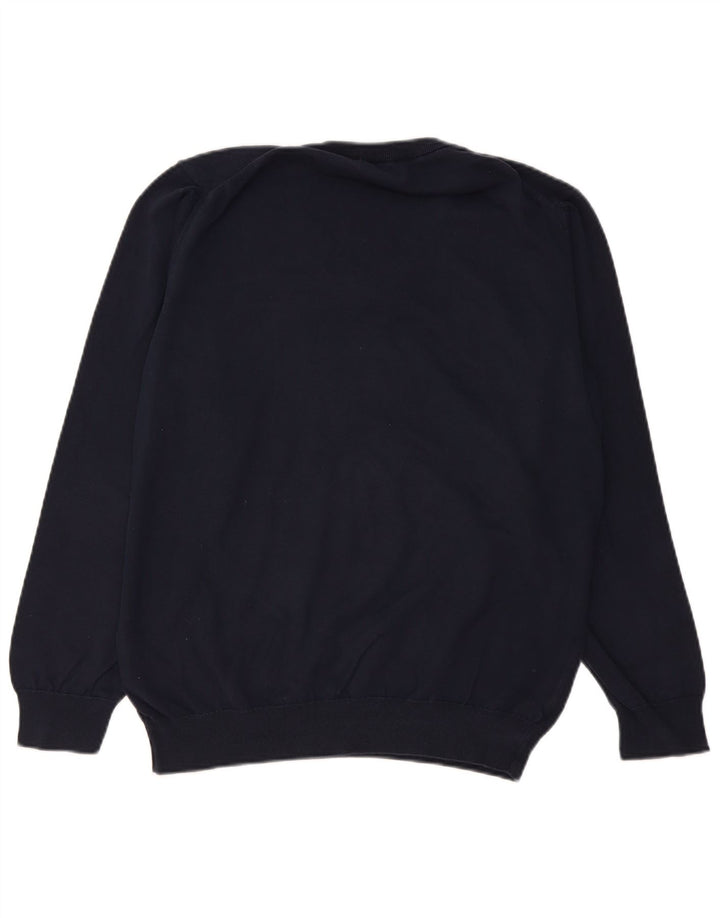 Gant Herren-Pullover mit V-Ausschnitt, groß, marineblaue Baumwolle