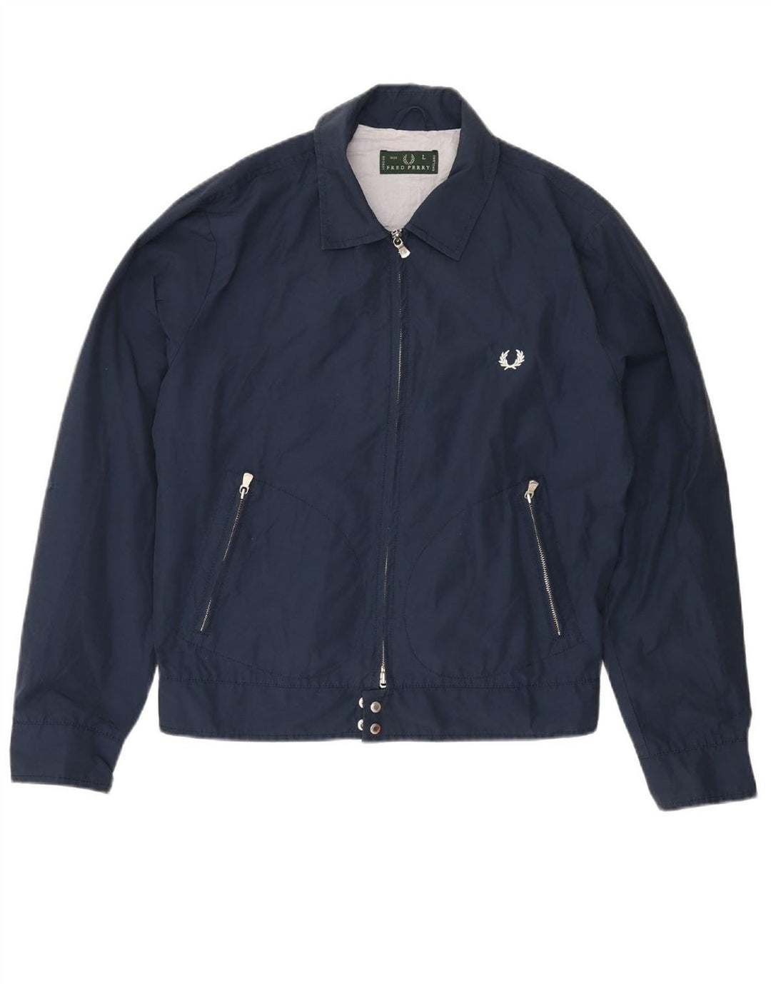 FRED PERRY Herren Bomberjacke UK 40 Große marineblaue Baumwolle