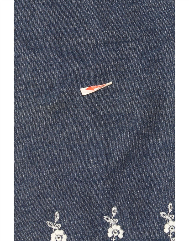 Marks & Spencer Damen-Jeansrock W28, mittleres Marineblau mit Blumenmuster