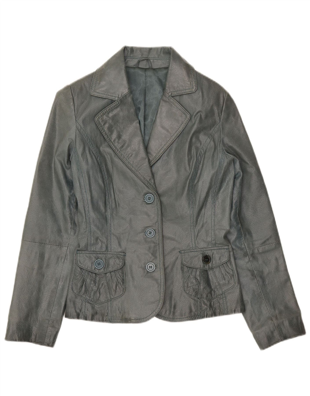 Vintage Damen 3-Knopf-Blazerjacke UK 10 Small Grau