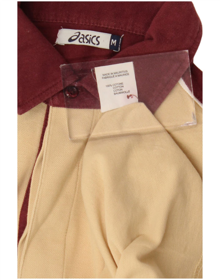 Asics Herren-Poloshirt aus mittelbeigefarbener Colourblock-Baumwolle