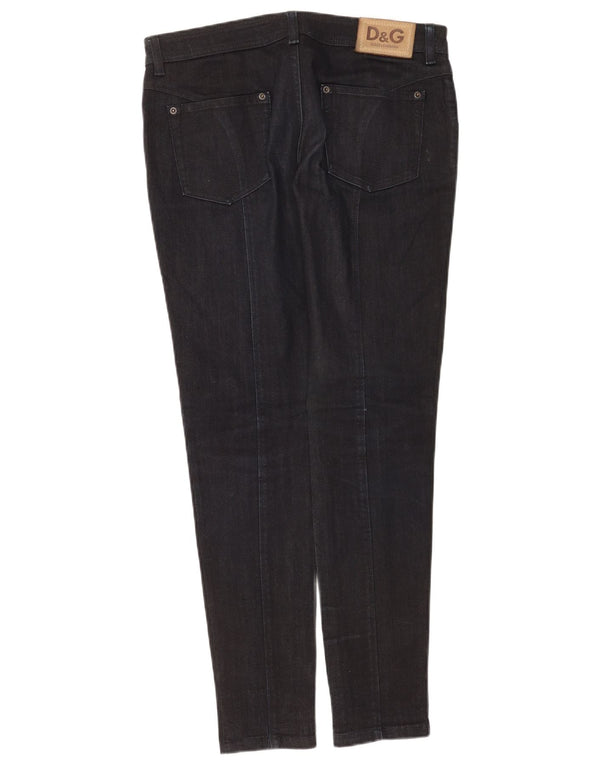 Dolce & Gabbana Damen-Jeans mit niedriger Taille, Röhrenjeans, W30, L31, Marineblau