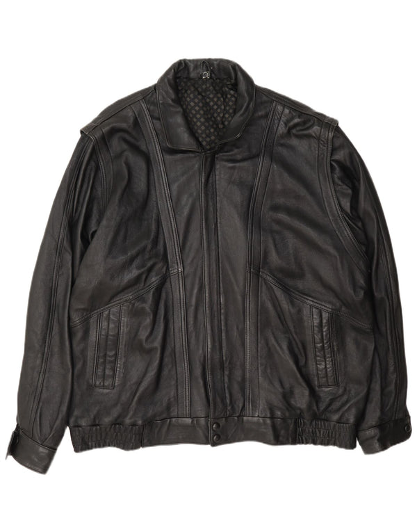 Vintage Herren Zip Flight Aviator Jacke UK 42 XL Schwarz