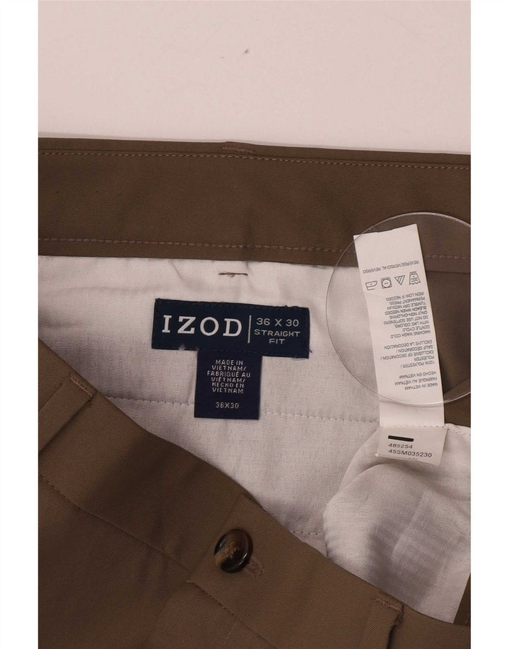 Gerade Chino-Hose für Herren von Izod, W36, L30, Khaki, Polyester