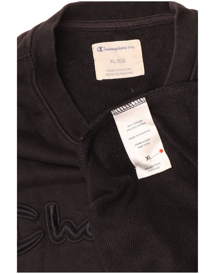 Champion Herren Grafik-Sweatshirt-Pullover XL aus schwarzer Baumwolle