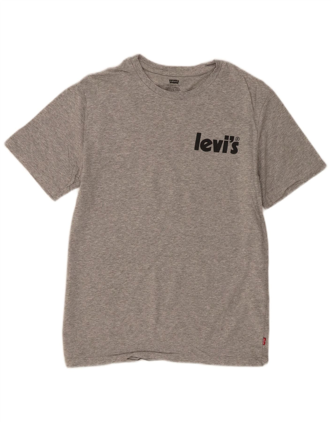 Levi's Herren-T-Shirt mit Grafik, Größe S, grau gesprenkelte Baumwolle
