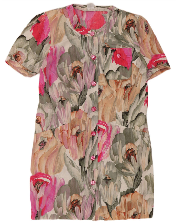 VINTAGE Womens Sheath Dress UK 14 Medium Multicoloured Floral