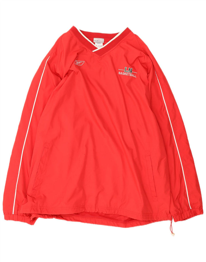 Reebok Herren Graphic Pullover Trainingsanzug Top 2XL rot gestreift Polyester Sport