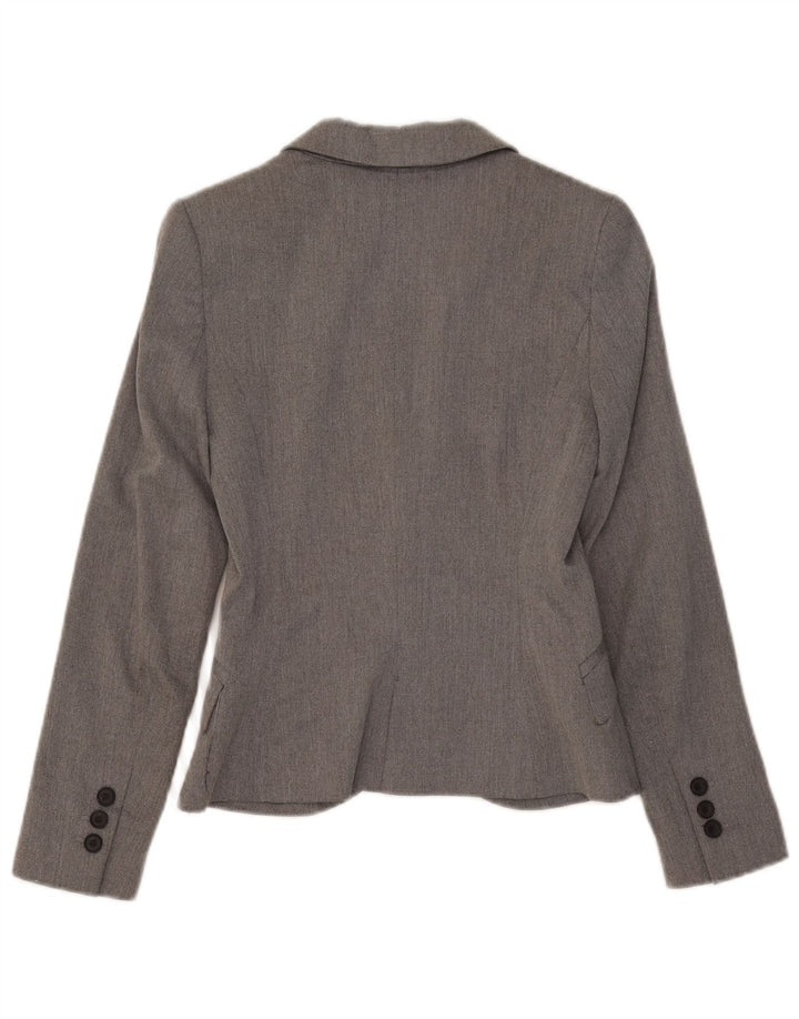 Zara Damen 1-Knopf-Blazerjacke UK 6 XS Grau