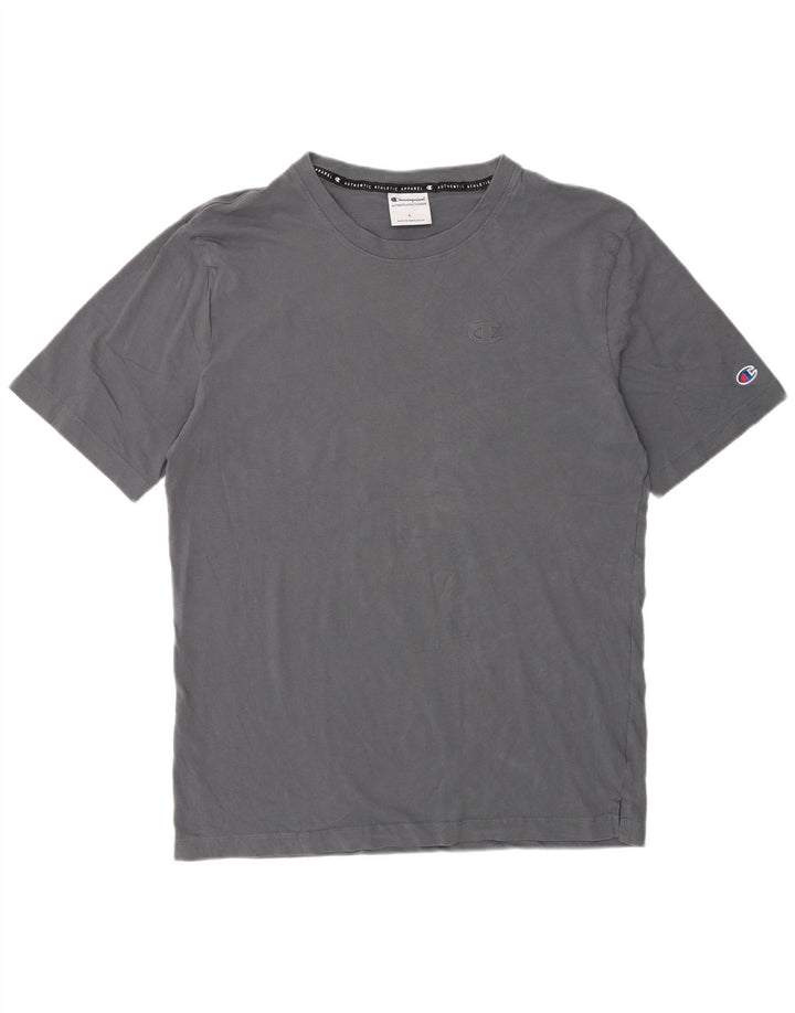 Champion Herren Regular T-Shirt Top Large Grau Baumwolle