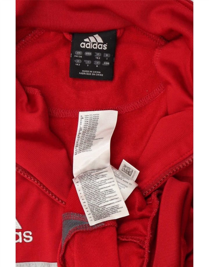 Adidas Herren-Trainingsanzug-Top-Jacke, UK 34/36, klein, rotes Farbblock-Polyester
