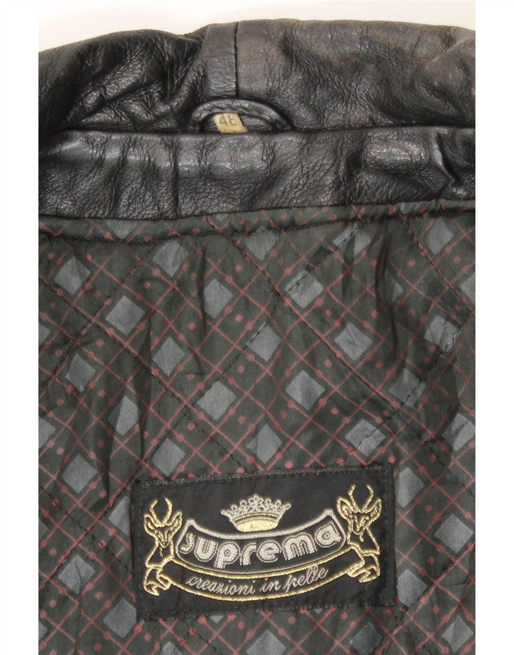 Suprema Herren Lederjacke IT 48 Mittelschwarzes Leder