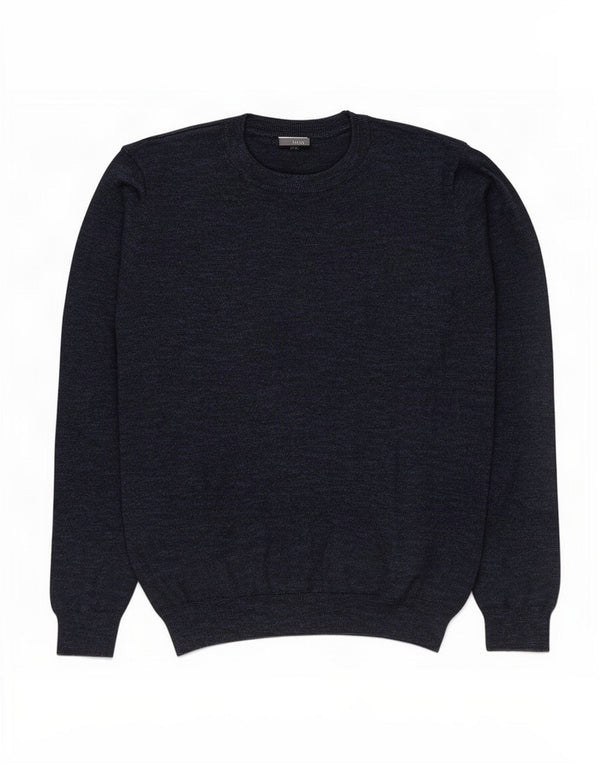 M&Co Herren-Pullover mit Rundhalsausschnitt, XL, marineblaue Baumwolle