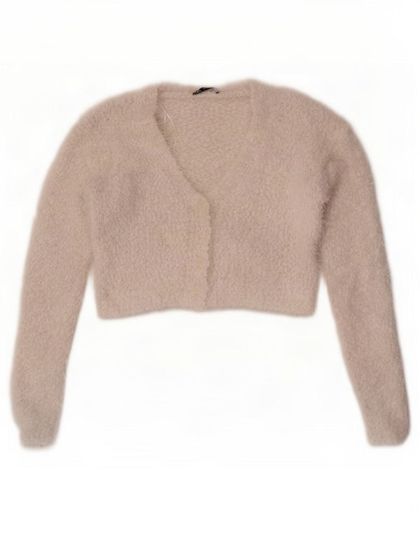 Zara Womens Crop Cardigan Sweater UK 12 Medium White