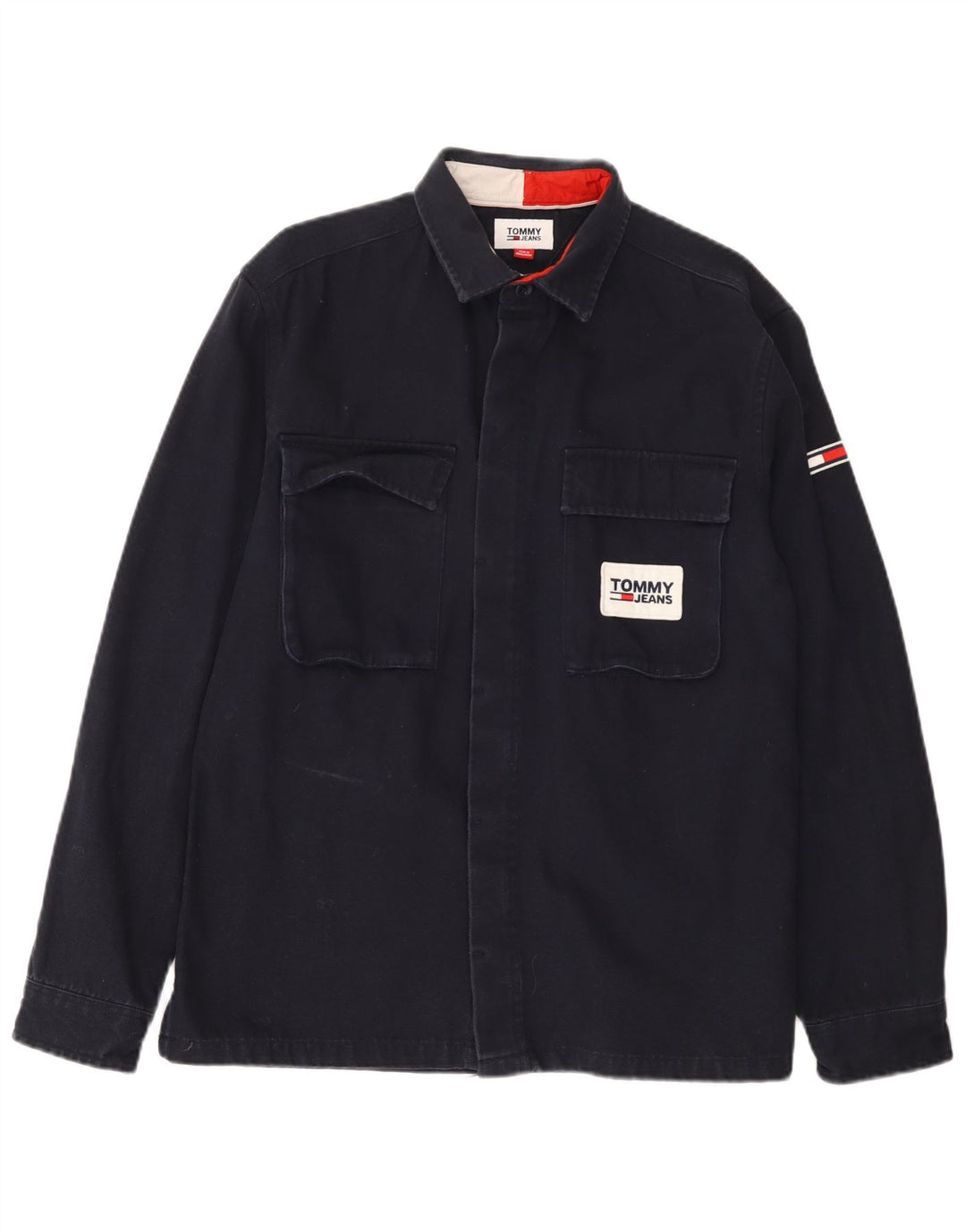 Tommy Hilfiger Herren Grafik-Lumberjack-Hemd aus mittelblauer Baumwolle