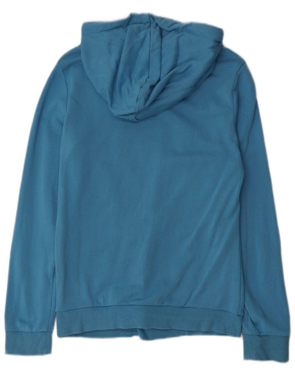 ADIDAS Damen Graphic Hoodie Pullover UK 4/6 XS Blaue Baumwolle