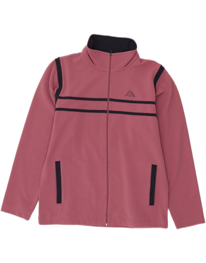 KAPPA Womens Tracksuit Top Jacket UK 18 XL Pink Colourblock Polyester
