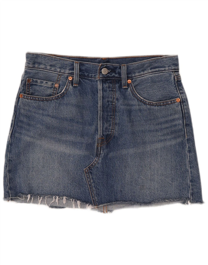 Levi's Damen Mini-Jeansrock mit niedriger Taille, W28, mittelblaue Baumwolle