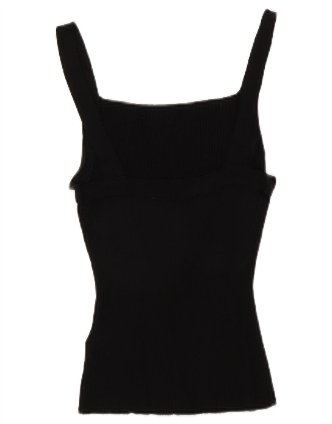 Zara Damen Crop Cami Top UK 12 Mittelschwarze Viskose