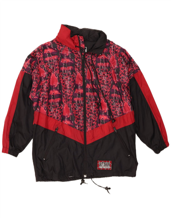 Linea Primero Herren-Regenjacke mit abstraktem Muster, lockere Passform, Größe 36, Schwarz