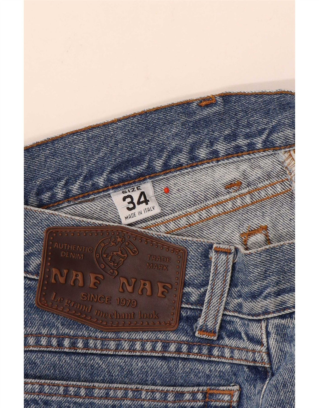 Naf Herren Straight Jeans W34 L30 Blaue Baumwolle