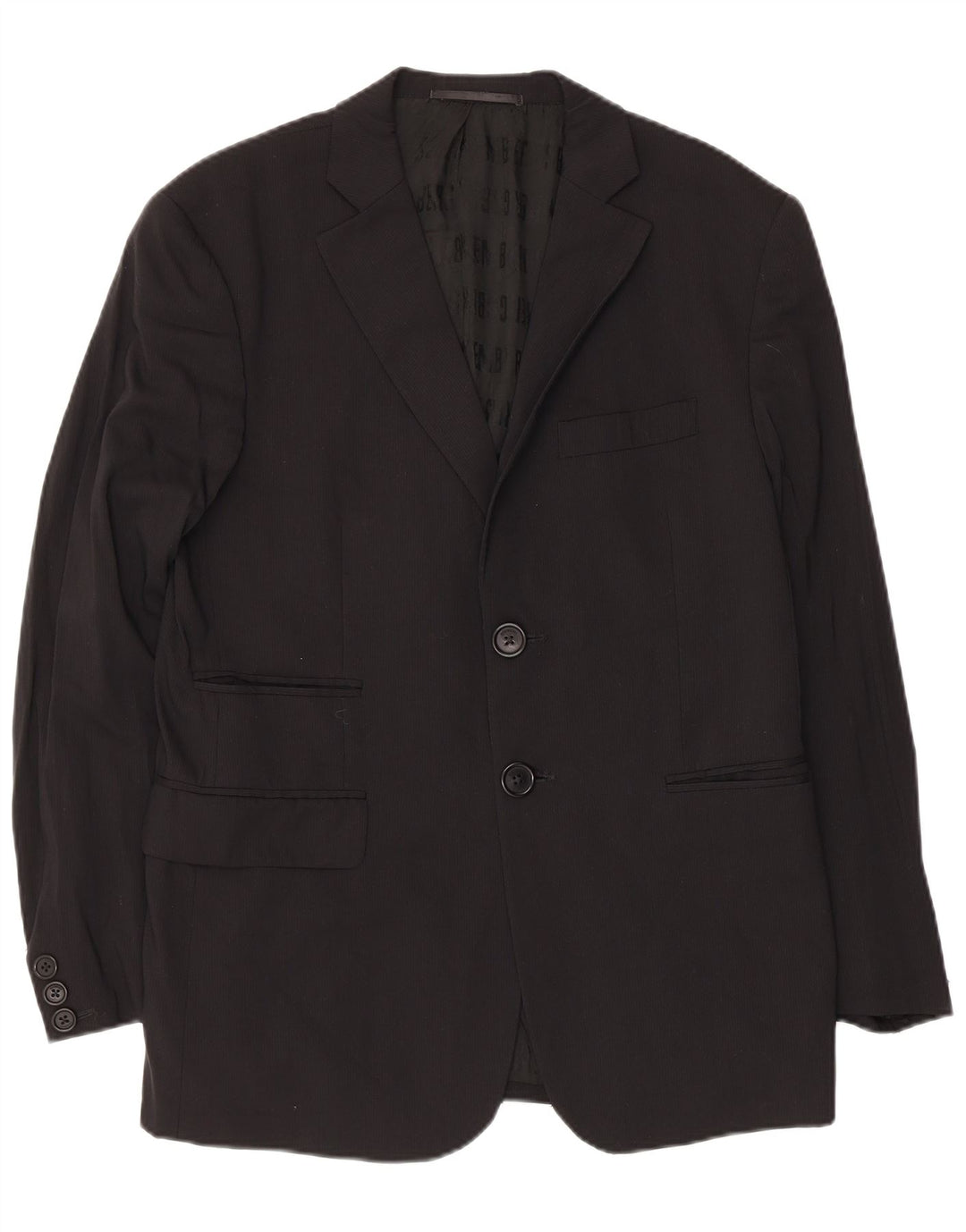 BIKKEMBERGS Herren-Blazer mit 2 Knöpfen, IT 50, groß, schwarze Viskose